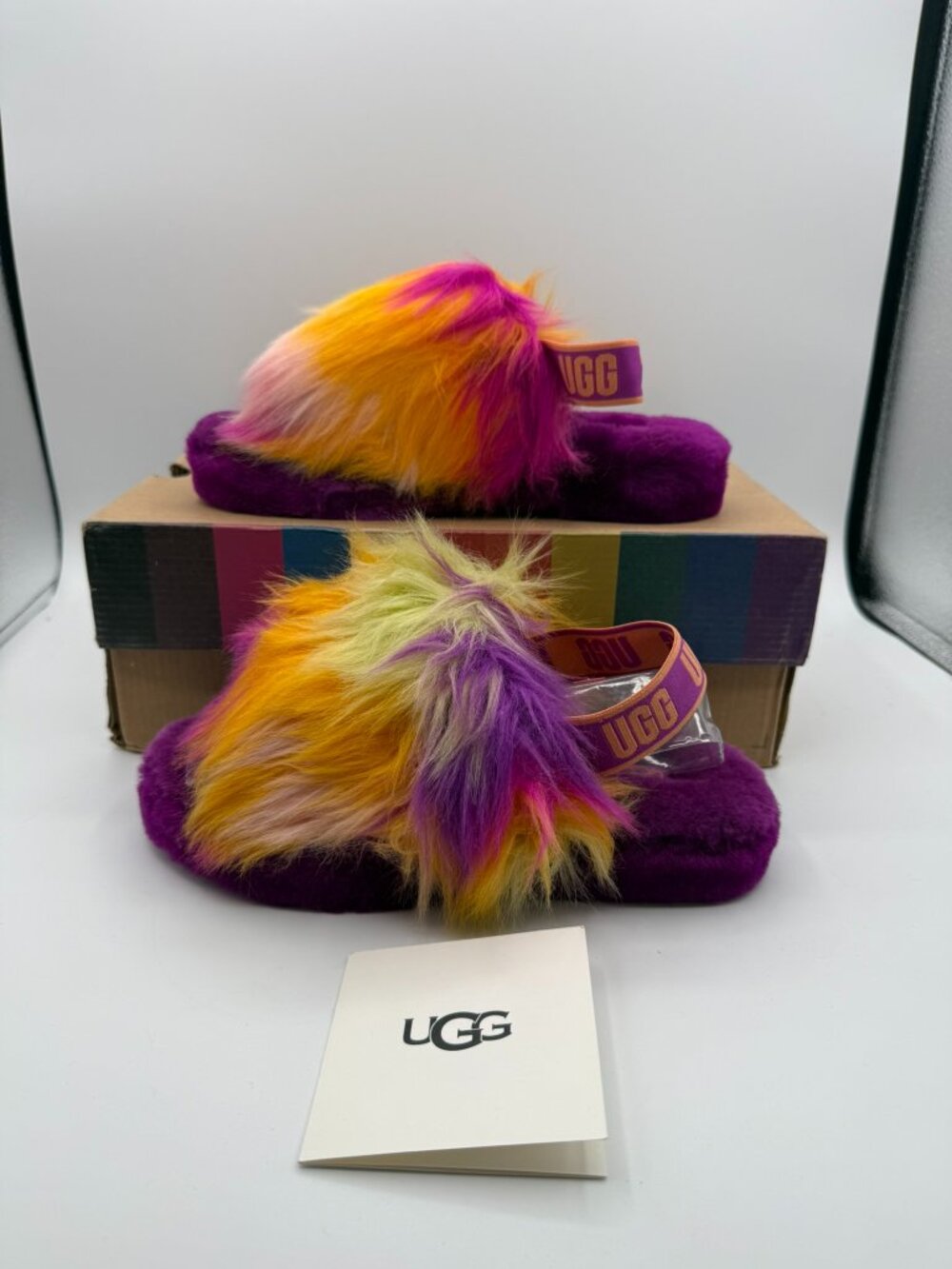 UGG Girls K Fluff Yeah Slide Cali Collage Size 4